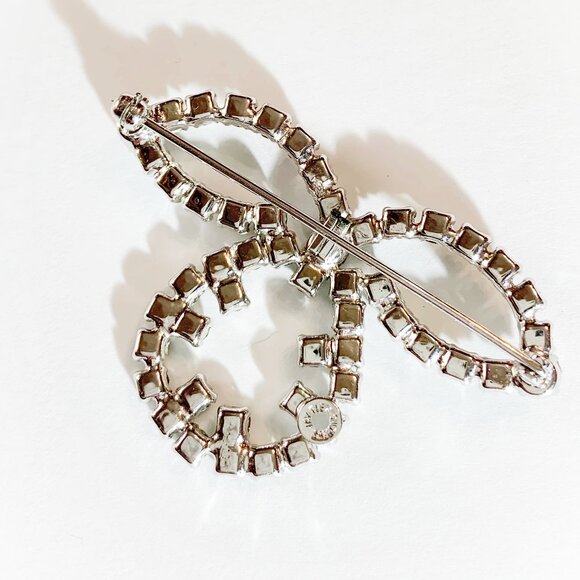 Vintage JAY FLEX Sterling Rhinestone Brooch Pin - Picture 5 of 7